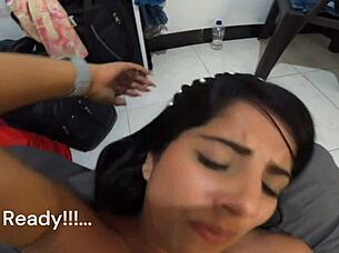 you won't believe how this sexy latina slut handles a huge black cock with deepthroat and wet pussy action