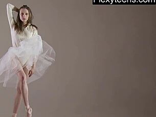 Blonde gymnast shows off flexible moves