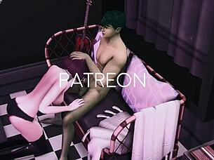 Character in Sims 4 has interaction with fiance before wedding event in casual narrative style