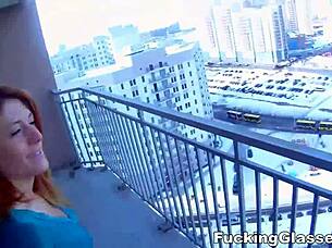 fucking glasses follows clueless redhead renata getting banged with cumshot outdoors