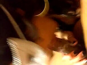 an amateur with big boobs and a mask delivers a steamy blowjob leading to a messy cumshot
