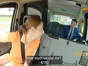 hey, this cab ride turns into wild public cowgirl fucking for cash 😏🚕