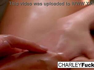 Blonde Madison Scott Licks Pussy While Charley Enjoys Intense Lesbian Fucking With Big Tits Bouncing