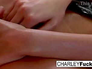 Blonde Madison Scott Licks Pussy While Charley Enjoys Intense Lesbian Fucking With Big Tits Bouncing