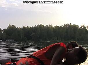 three men boat outdoor pickup girl creampie sex for cash