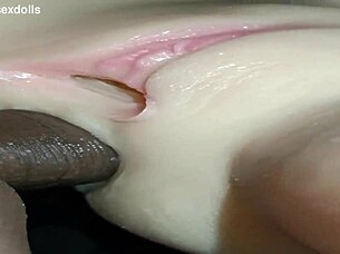 the cuckold husband films his horny wife fucking and moaning loud with big black cock bareback while watching