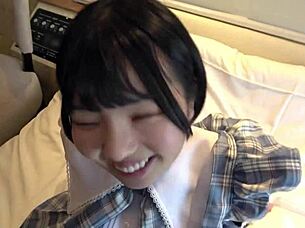 Married owner gets seduced by naughty cafe girl in uniform for intense creampie pounding in cosplay action