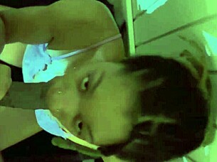 Pov China Girlfriend Gags on Huge Monster Black Cock with Deepthroat Choking and Spitting