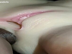 the cuckold husband films his horny wife fucking and moaning loud with big black cock bareback while watching