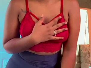 Why does this big-booty girl wear panties that mark everything so teasingly?