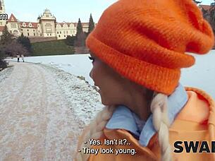 During a sunday walk we picked up this hot latina girl and brought her to our bed for her first threesome experience