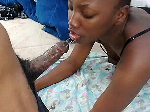 Unbelievable first encounter with horny ebony guy turns wild. Sloppy deepthroat on his monster cock leaves me wet and shocked - Jhodez1