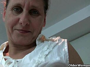 Granny Shows Off Hairy Pussy and Armpits Craving Intense Relief