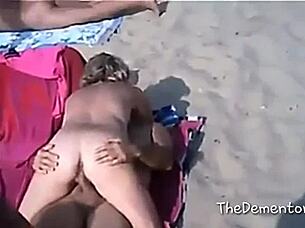 Intense anal pounding on Argentinian nudist beach!