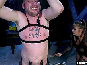 i watched as the dude endured cock torment in that intense metal device bondage setup