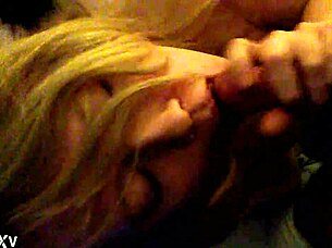 I feel so excited giving this amateur blonde a homemade blowjob.