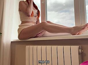 This russian teen begs older guy to fuck her tight pussy for experience in homemade pov video