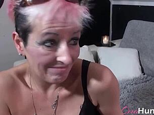 hey, watch this hot mature lady and teen 18+ explore lesbian strapon fun together