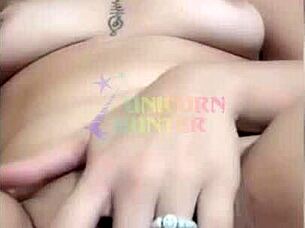 Brazilian Cutie Uses Black Dildo on Her Ass in Bed for Interracial Toy Fun