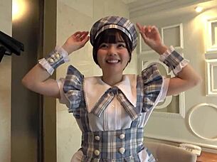 Married owner gets seduced by naughty cafe girl in uniform for intense creampie pounding in cosplay action