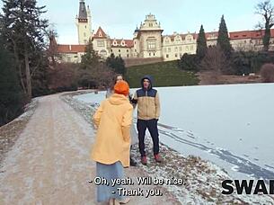 During a sunday walk we picked up this hot latina girl and brought her to our bed for her first threesome experience