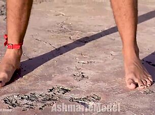 Hairy bush vs micro bikini in wild public dancing and twerking at Christmas outdoor spots