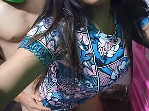 The boss of my best friend oscar in lingerie SUCKS him off