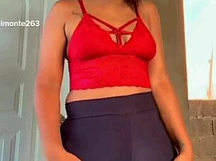 Why does this big-booty girl wear panties that mark everything so teasingly?