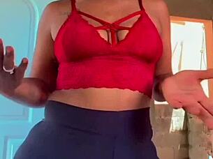 Why does this big-booty girl wear panties that mark everything so teasingly?