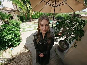 sexy blonde milf cersei lannister contrasts petite charm with huge cock action in game of thrones cosplay parody