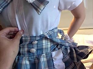 Married owner gets seduced by naughty cafe girl in uniform for intense creampie pounding in cosplay action