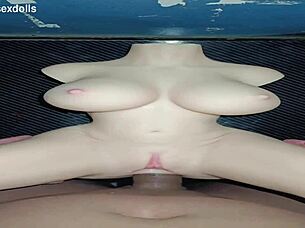 the cuckold husband films his horny wife fucking and moaning loud with big black cock bareback while watching