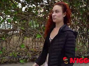 redhead ariel ortiz seduces a vagabond into rough doggystyle and deepthroat action with european couple moaning
