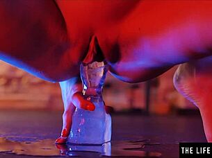 Why watch her pounding tight asshole with huge ice dildo for intense anal orgasm?