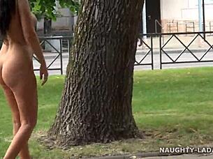 I'm so excitd being completely nude in public. flashing naked on city streets feels wild!