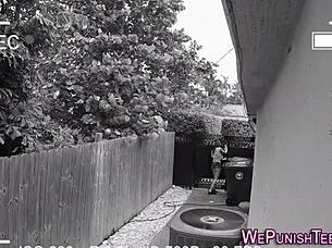 Restrained 18+ teen endures intense bondage session with rough hardcore fucking, fingering, and cumshot in high-definition BDSM fetish play.