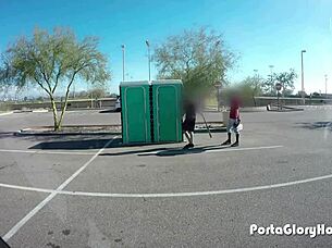 Porta gloryhole chubby slut in public gh... wait, she swallows cum after blowjob?