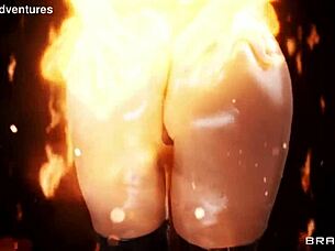 Blonde babe dives into wet anal creampie action with ass licking and fingering in latex boots.