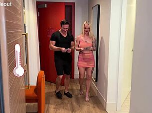 Blonde bombshell with tattoos dominates the scene