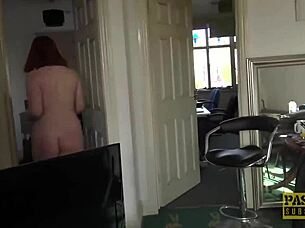 Redhead subslut gets rammed rough in BDSM session before tasting that hot cum load!