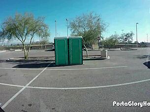 Porta gloryhole chubby slut in public gh... wait, she swallows cum after blowjob?