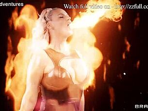 Blonde babe dives into wet anal creampie action with ass licking and fingering in latex boots.