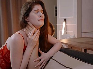 Slobbery Blowjob From Skinny Slut Maximizes Relaxation After Work With Tight Pussy Fucking And Creampie