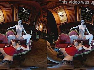 Raw threesome explodes on couch with Ada Wong and Claire Redfield parody featuring big tits oral action!