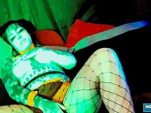 Whoa, check out tattooed brunette tenshii tushii getting rough fucked and dominated in homemade lingerie action!