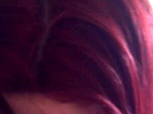 Redhead amateur performs intense blowjob