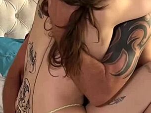 Backstage camera captures anal sex with beautiful tattoo model.