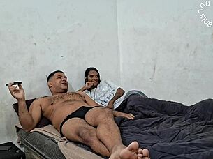 Secret Voyeur Glimpses At Amateur Latina's Steamy Morning Pussy Tease