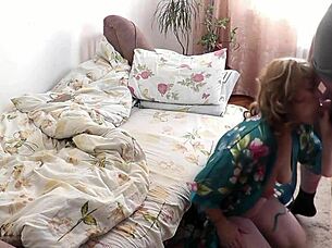 Sexy Milf Frina Delivers Wet Blowjob with Cumshot in Mouth and Sucking Dick Outdoors