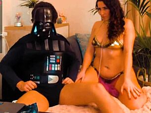 Darth vader finally gets to facefuck princess leia in wild cosplay action